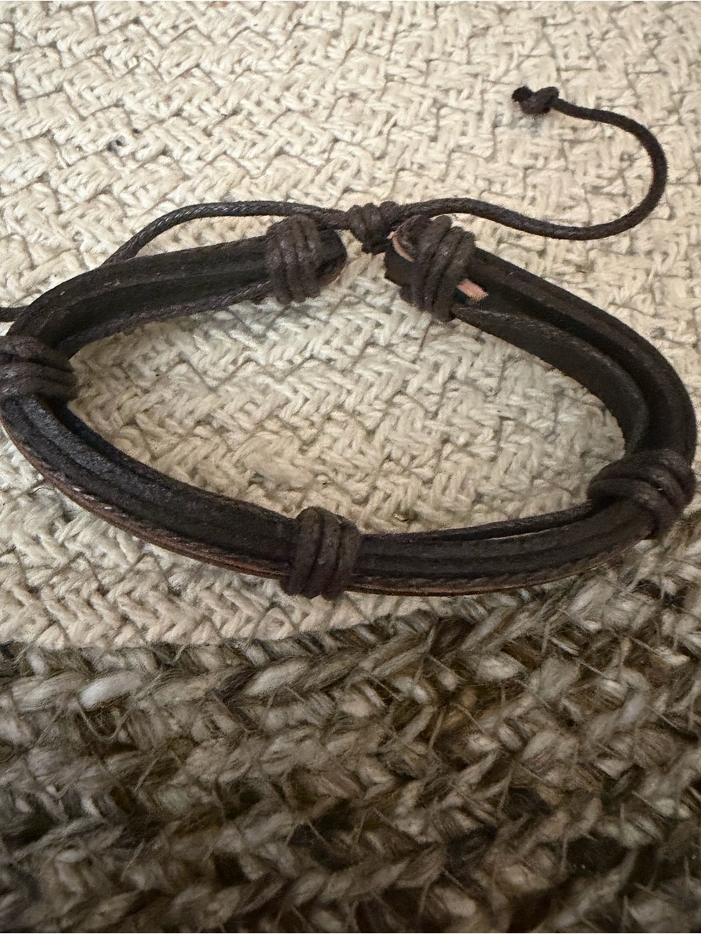 Handcrafted Brown Leather Multi-Strand Bracelet - Picture 2 of 3
